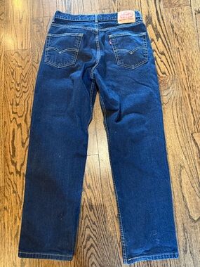 Levi's Men's Straight Jeans in Dark Blue Denim